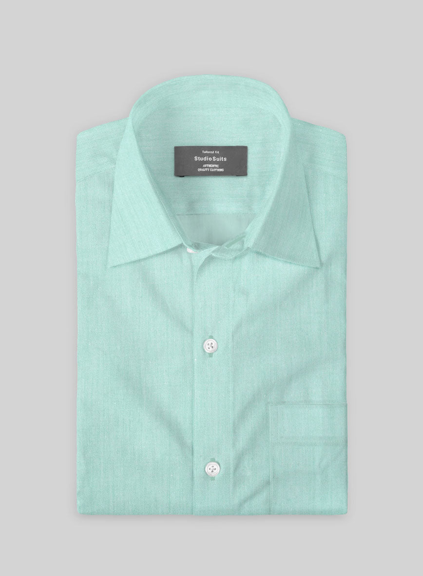 Fresh Aqua Cotton Shirt - StudioSuits