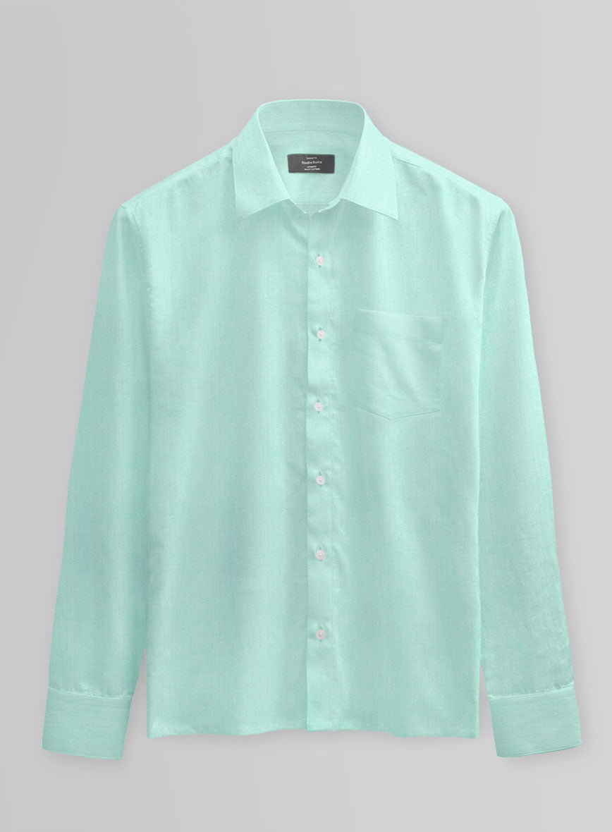 Fresh Aqua Cotton Shirt - StudioSuits