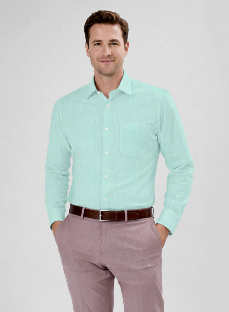 Fresh Aqua Cotton Shirt - StudioSuits