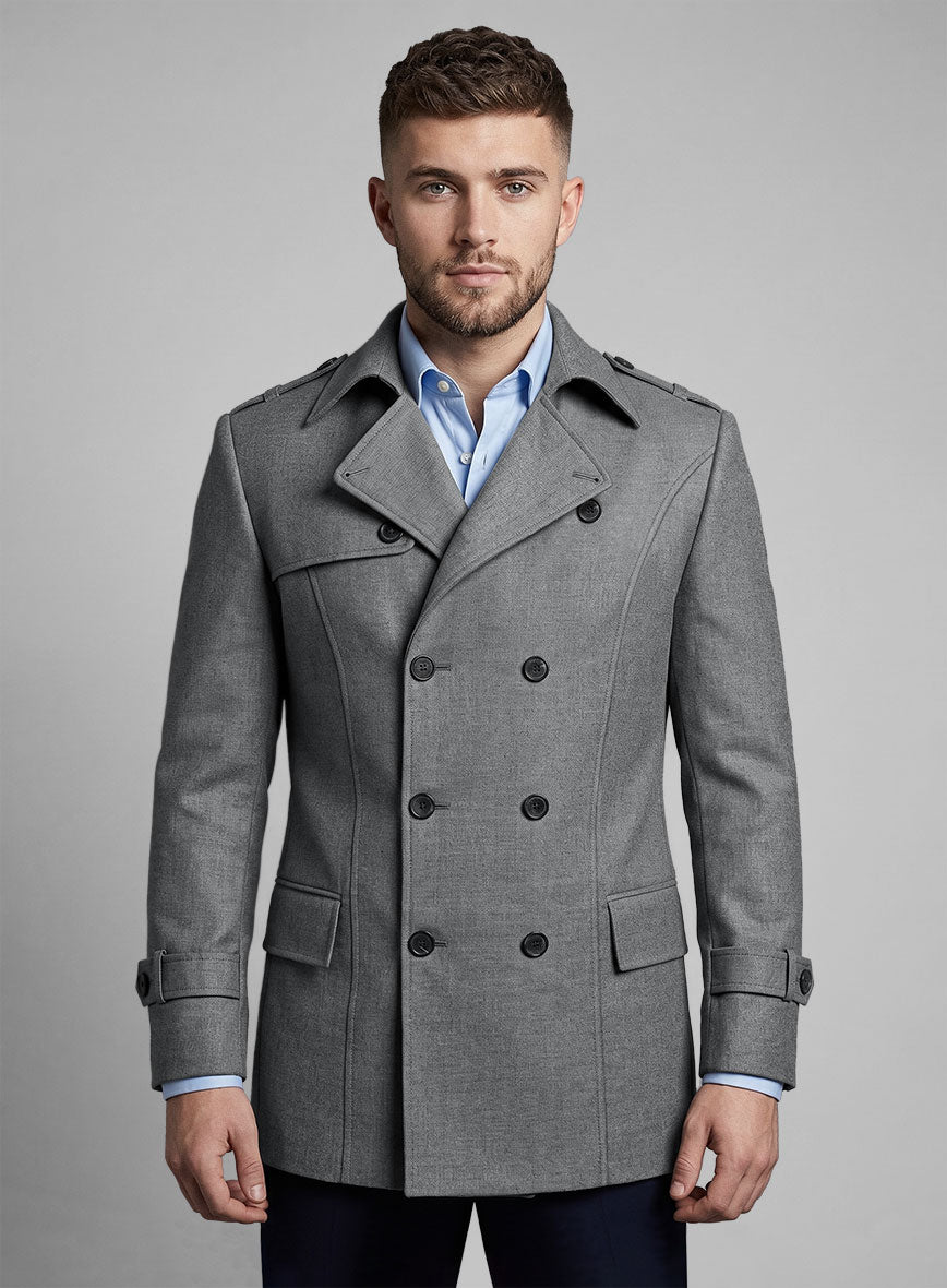 Frosted Mid Gray Terry Rayon Overstyle Jacket - StudioSuits