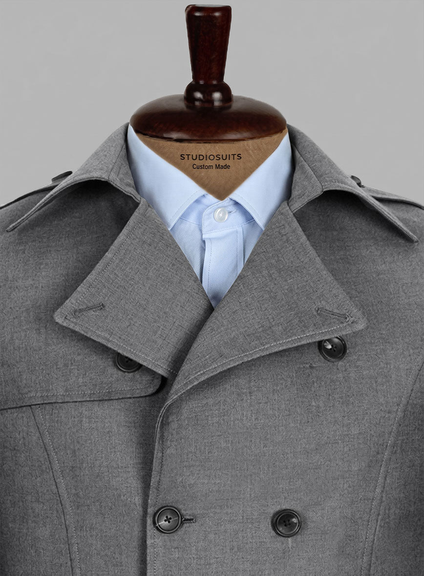 Frosted Mid Gray Terry Rayon Overstyle Jacket - StudioSuits