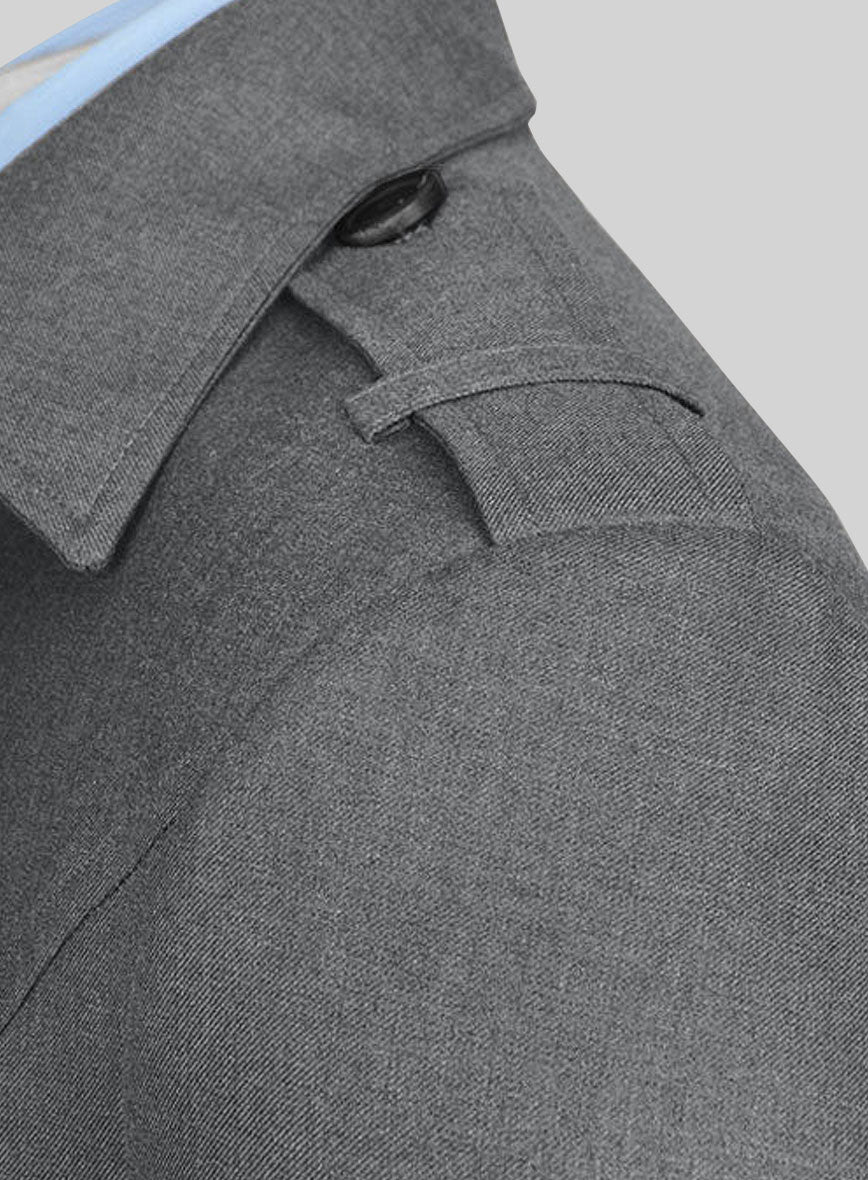 Frosted Mid Gray Terry Rayon Overstyle Jacket - StudioSuits