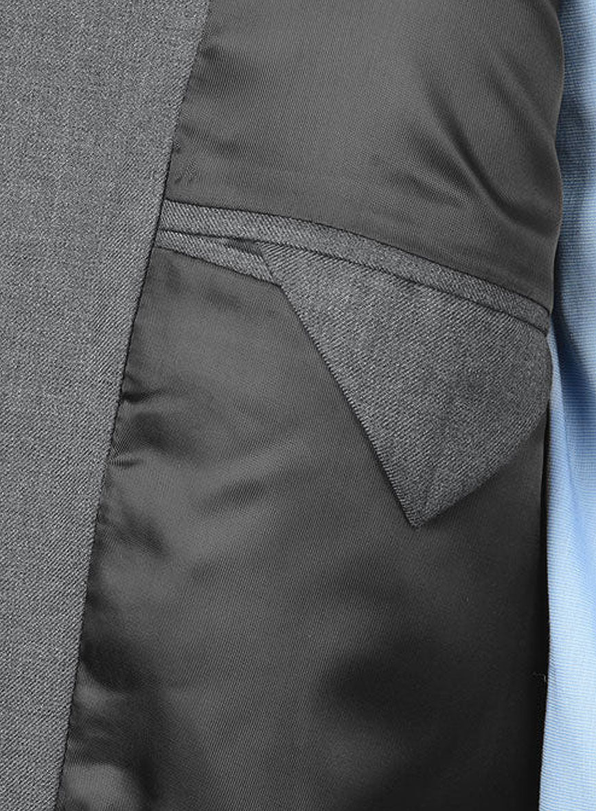 Frosted Mid Gray Terry Rayon Overstyle Jacket - StudioSuits