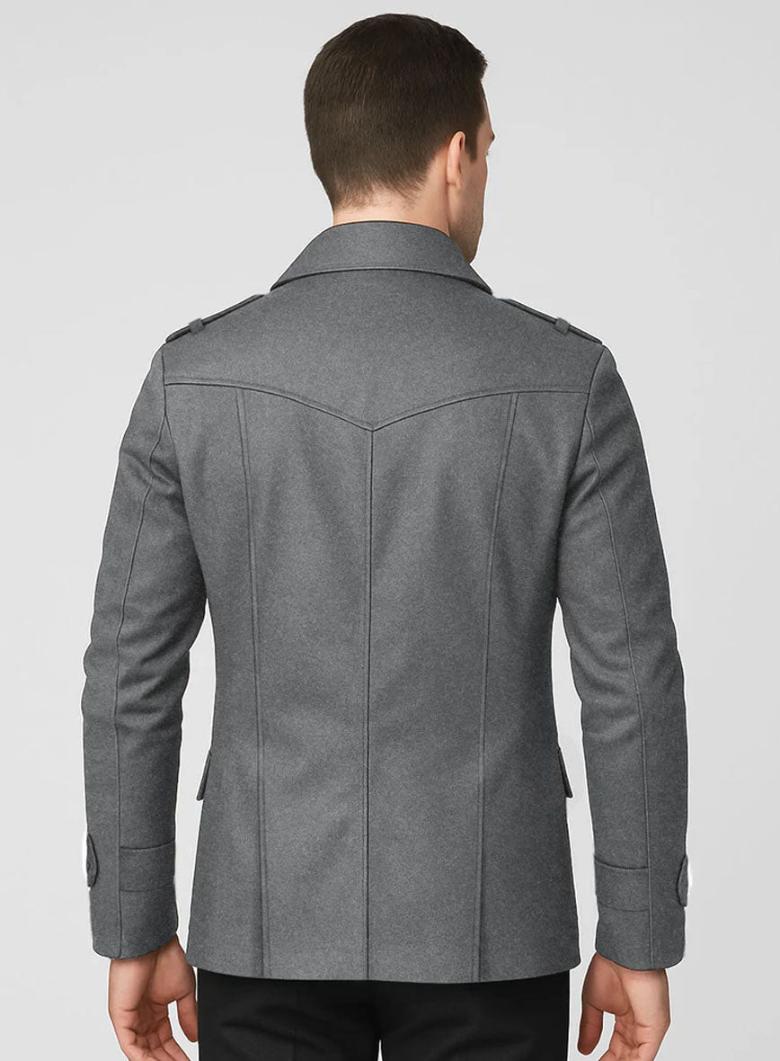 Frosted Mid Gray Terry Rayon Overstyle Jacket - StudioSuits