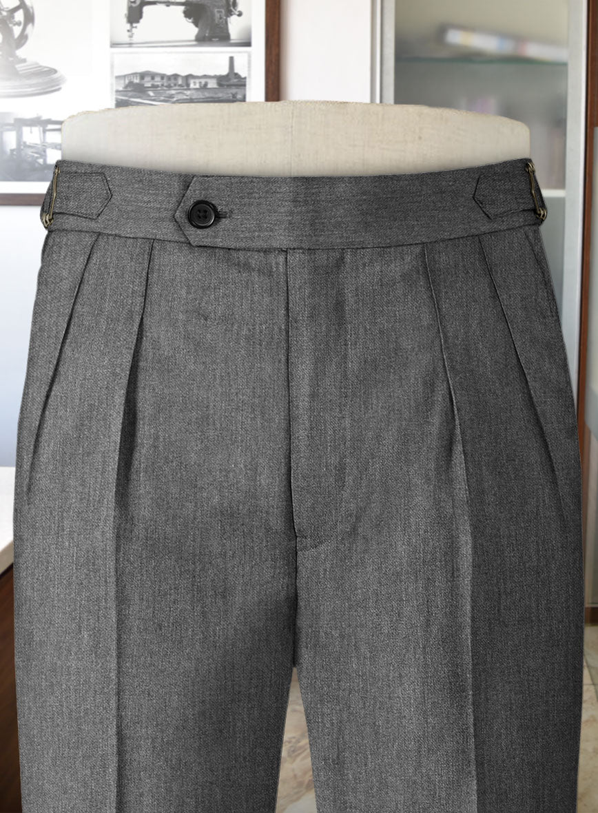 Frosted Mid Gray Terry Rayon Highland Trousers - StudioSuits