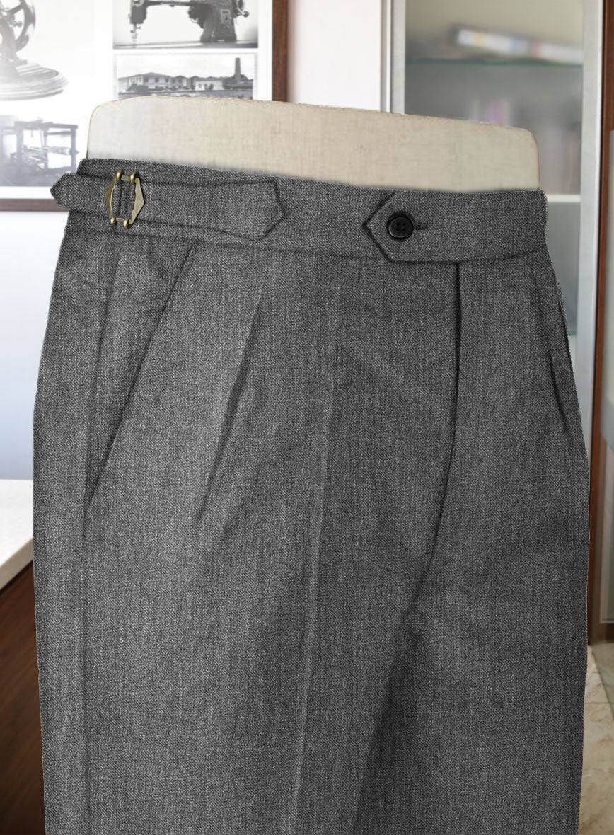 Frosted Mid Gray Terry Rayon Highland Trousers - StudioSuits