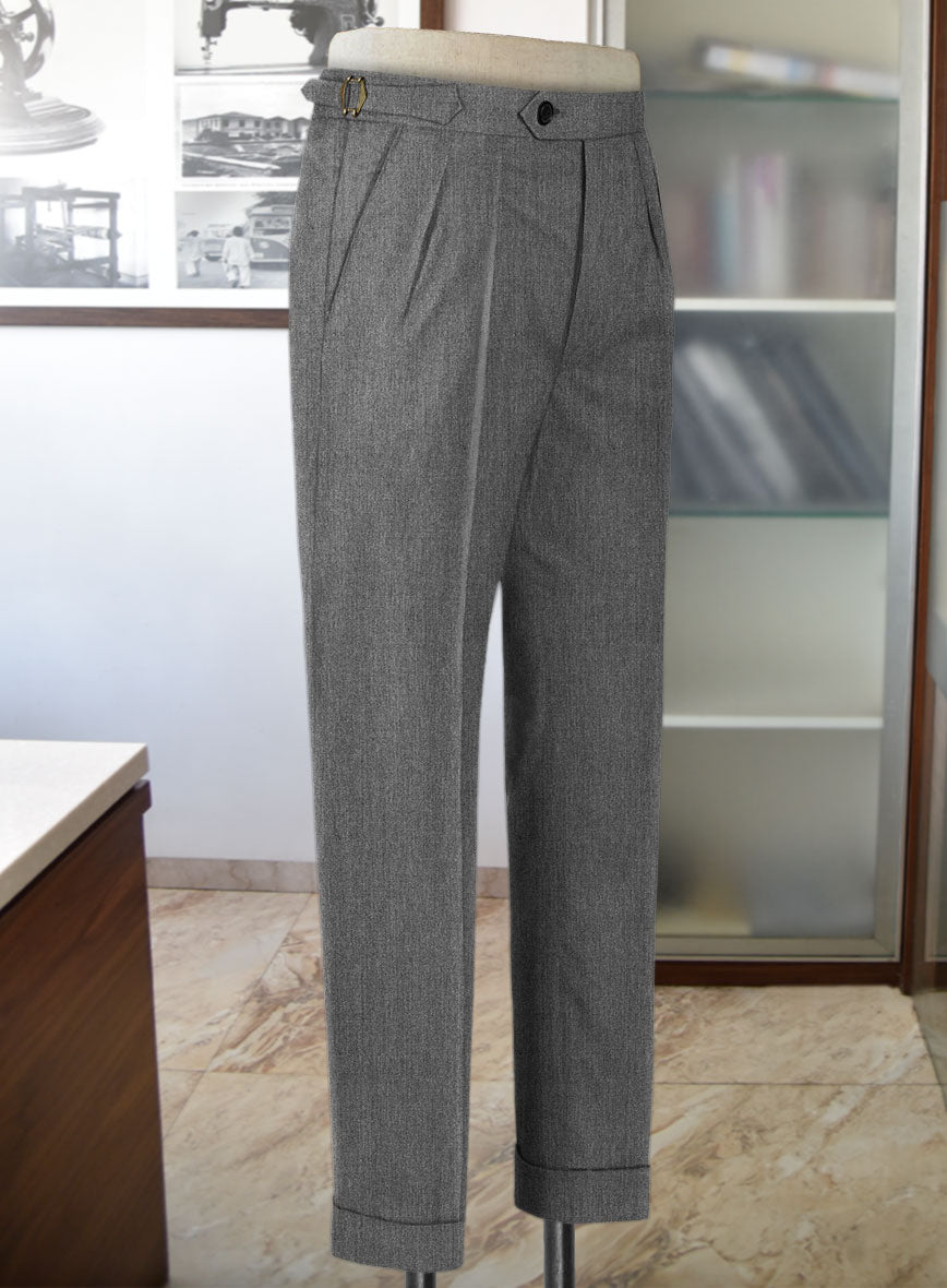 Frosted Mid Gray Terry Rayon Highland Trousers - StudioSuits