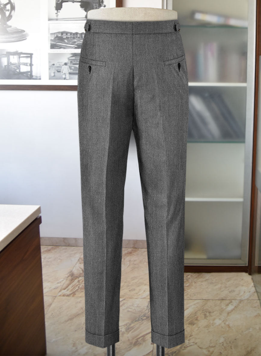 Frosted Mid Gray Terry Rayon Highland Trousers - StudioSuits