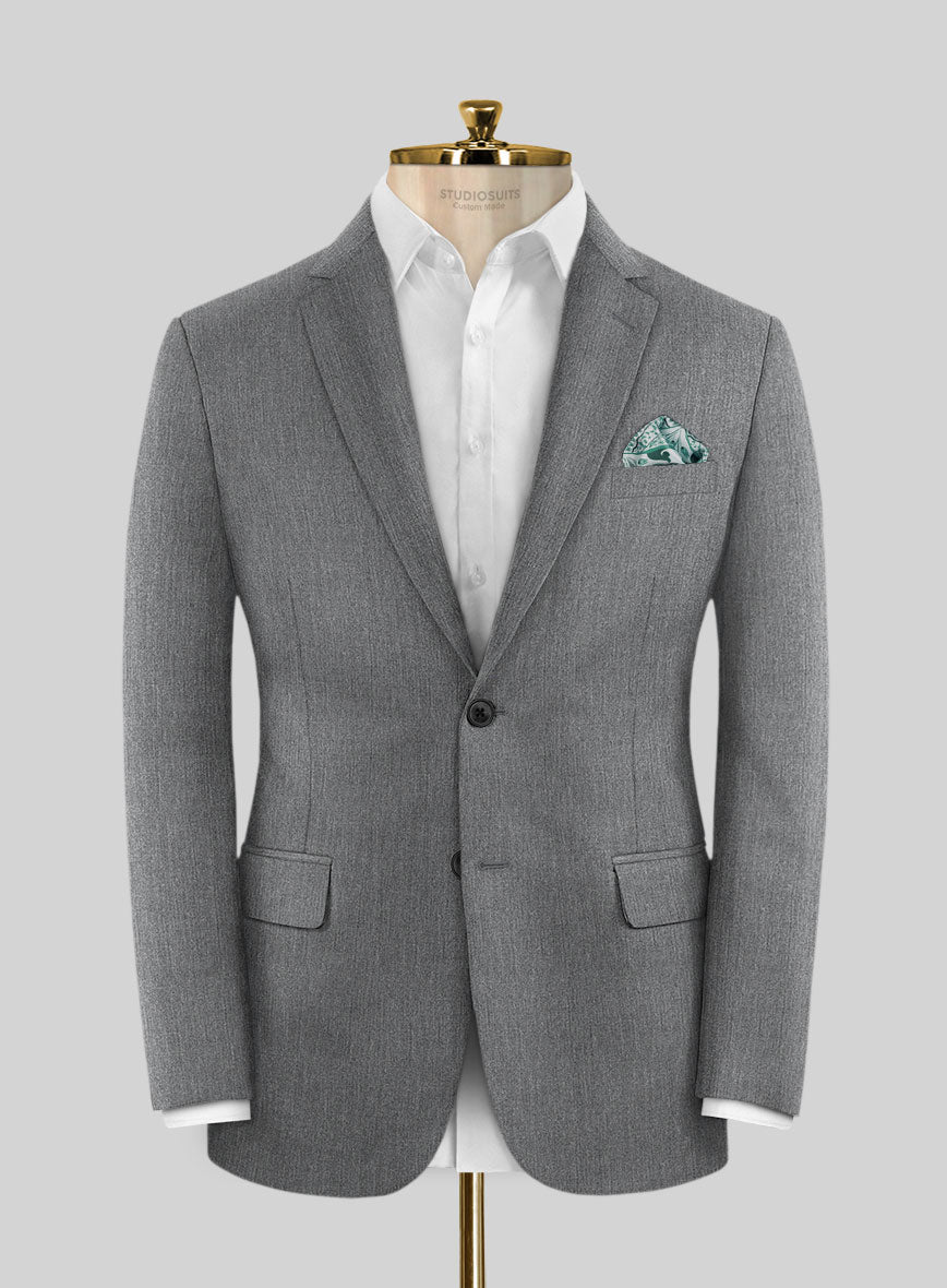 Frosted Mid Gray Terry Rayon Jacket - StudioSuits