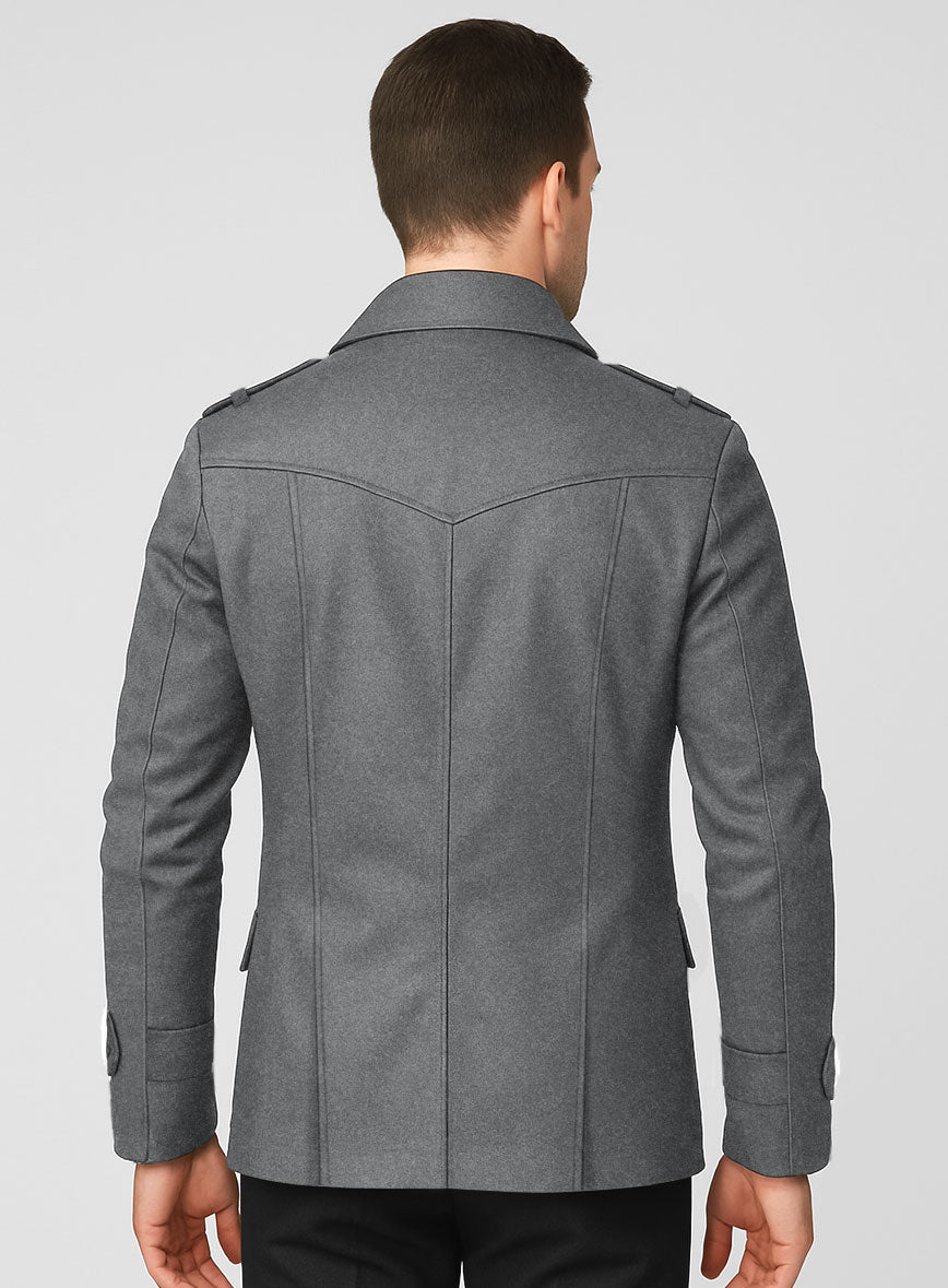 Frosted Mid Gray Terry Rayon Overstyle Jacket - StudioSuits
