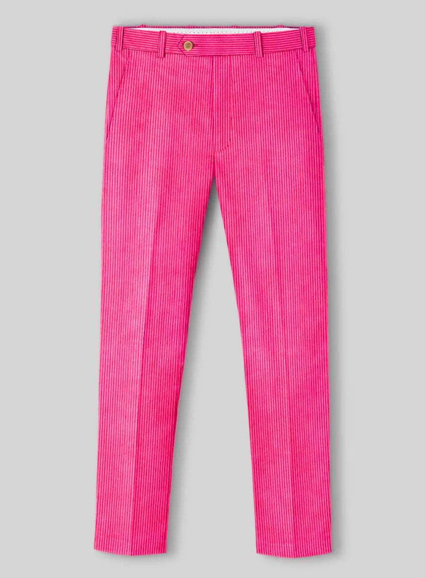 Fusica Pink Corduroy Double Breasted Suit - StudioSuits