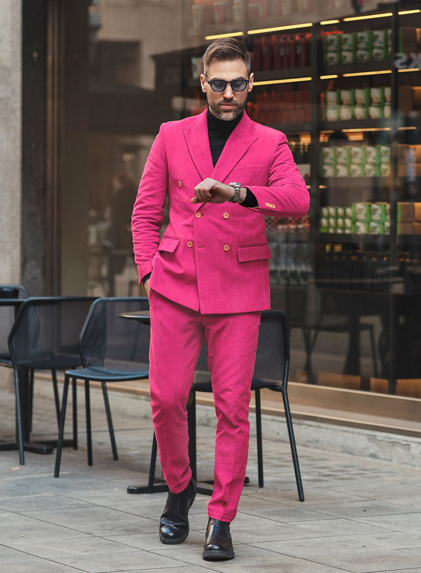 Fusica Pink Corduroy Suit - StudioSuits