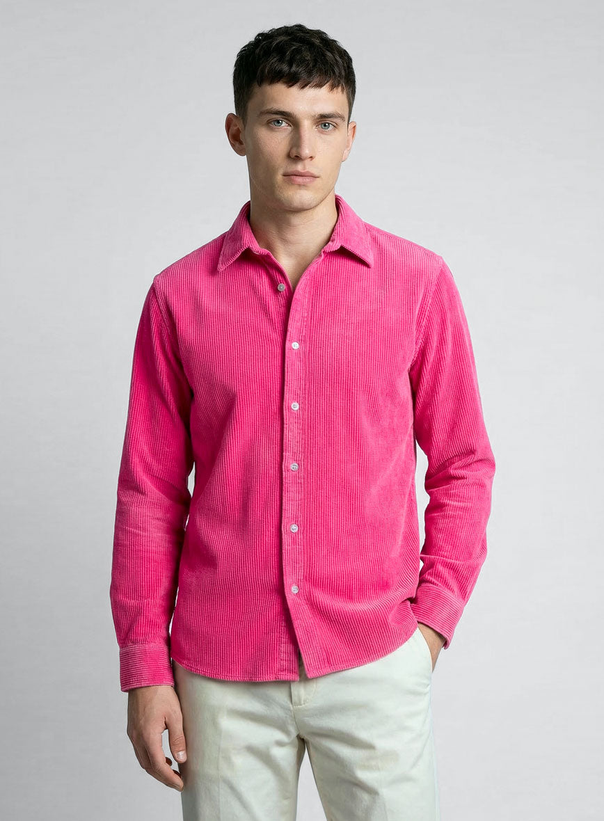 Fusica Pink Corduroy Shirt - StudioSuits
