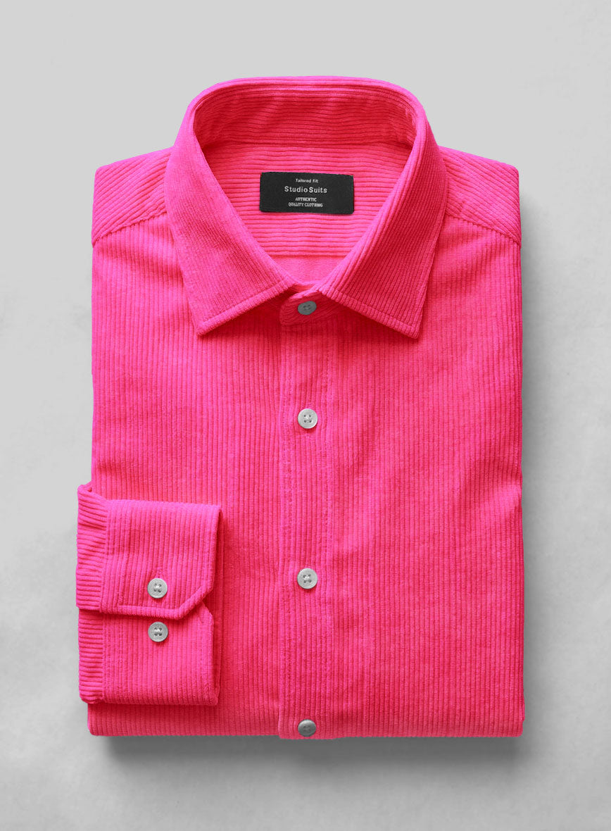 Fusica Pink Corduroy Shirt - StudioSuits