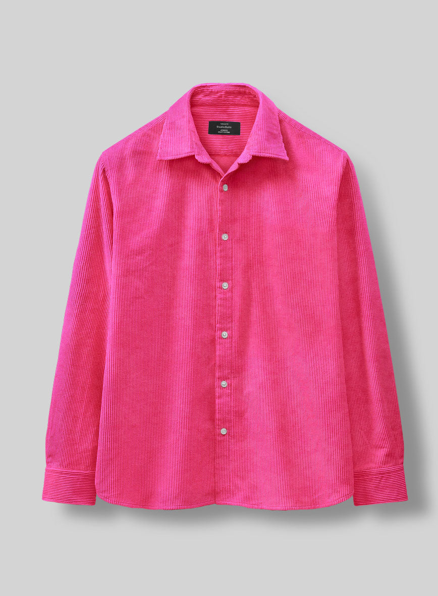 Fusica Pink Corduroy Shirt - StudioSuits