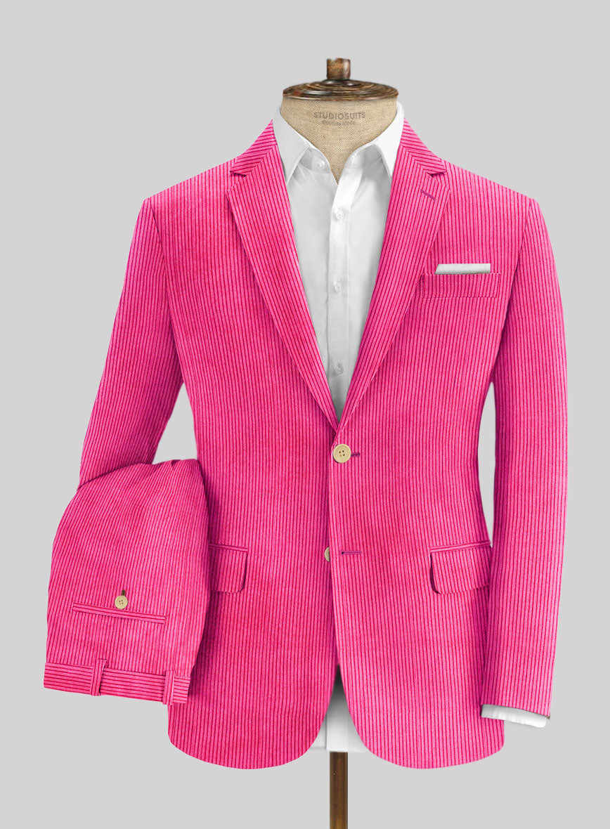 Fusica Pink Corduroy Suit - StudioSuits