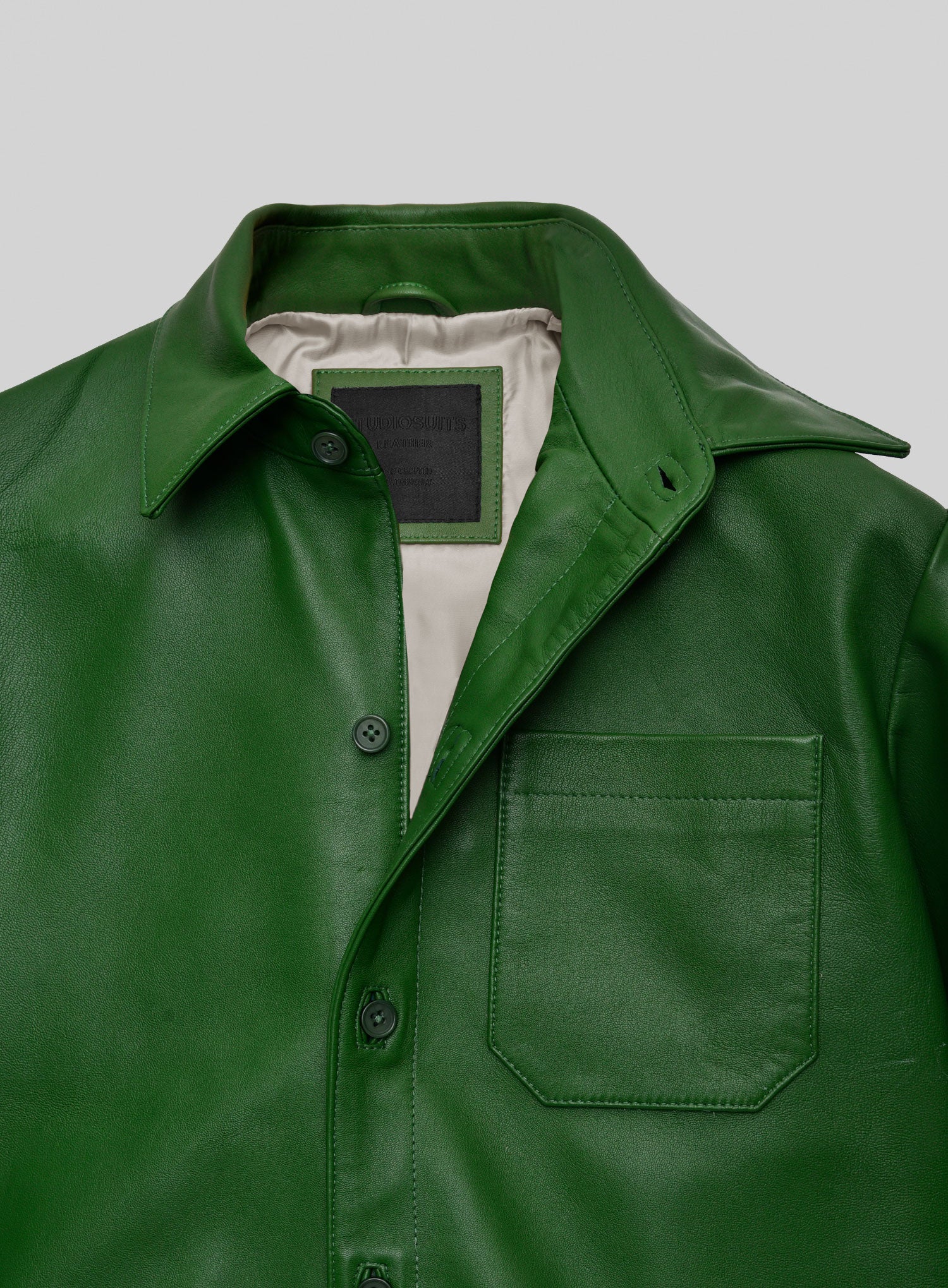 Galactic Brazil Green Leather Shirt - StudioSuits