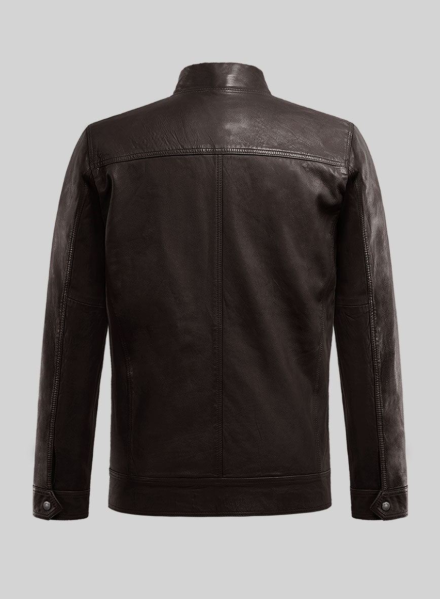 Galeforce Brown Biker Leather Jacket - StudioSuits