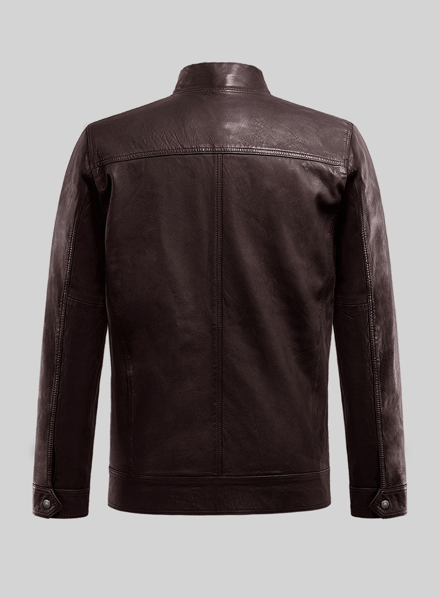 Galeforce Burgundy Biker Leather Jacket - StudioSuits