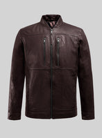 Galeforce Burgundy Biker Leather Jacket - StudioSuits