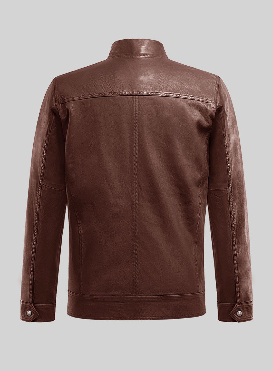 Galeforce Tan Biker Leather Jacket - StudioSuits