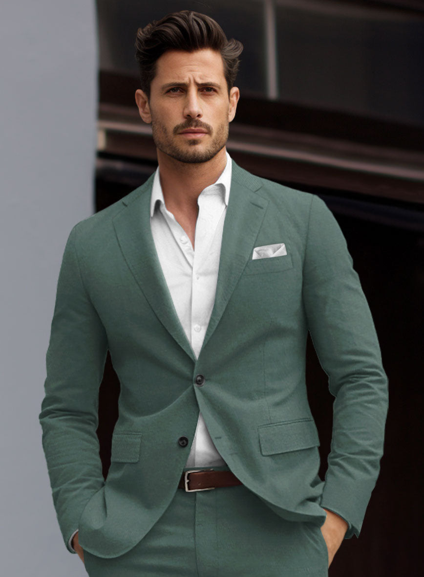 Gallo Green Stretch Chino Jacket - StudioSuits