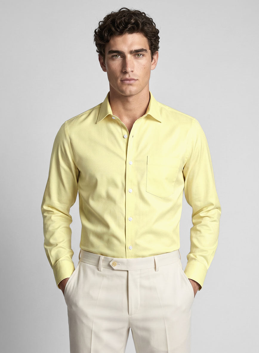 Giza Yellow Cotton Shirt - StudioSuits