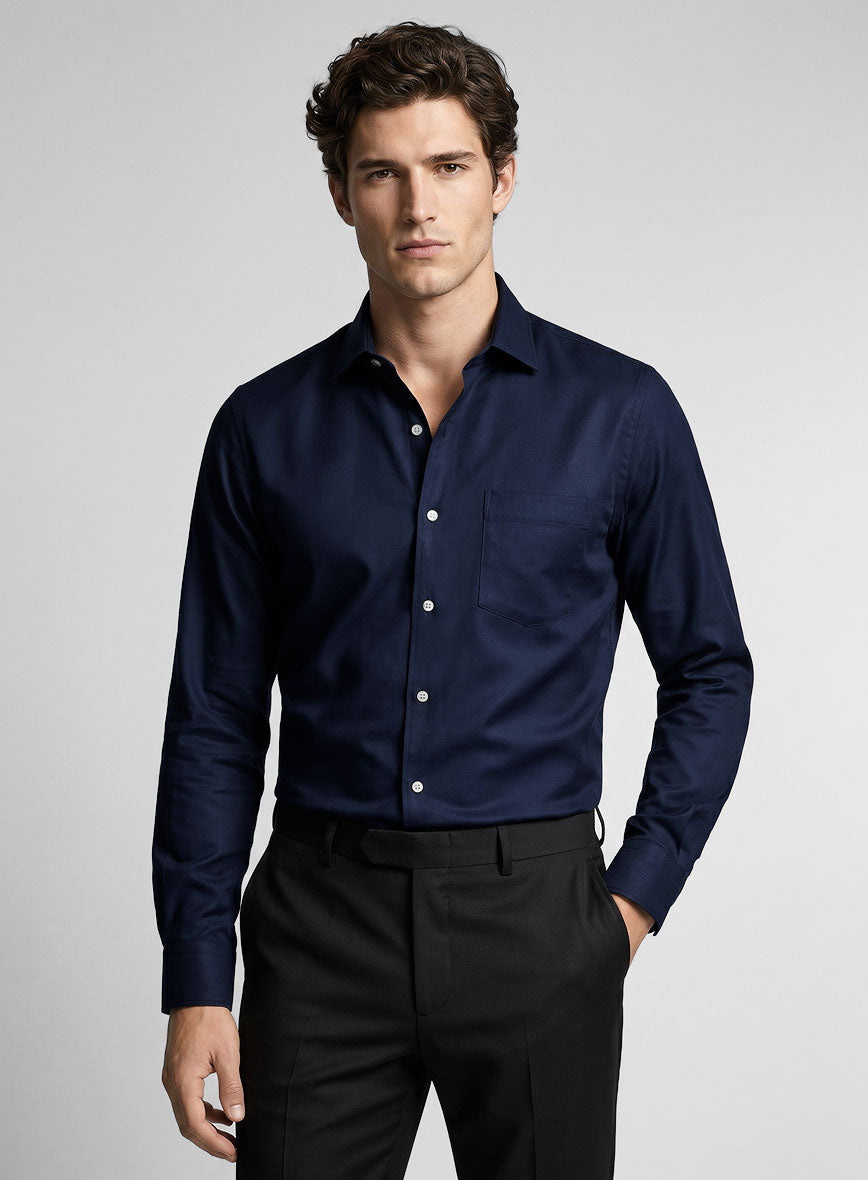 Giza Air Blue Cotton Shirt - StudioSuits