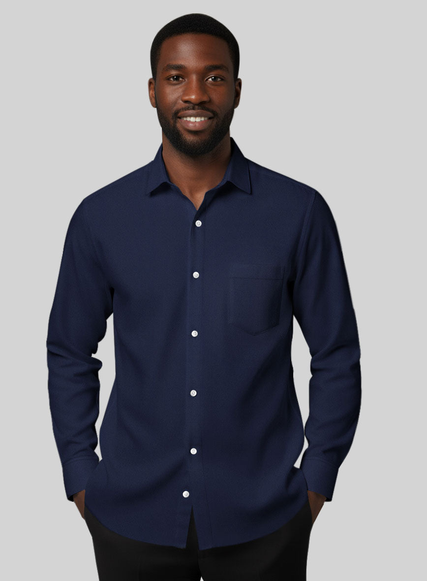 Giza Air Blue Cotton Shirt - StudioSuits