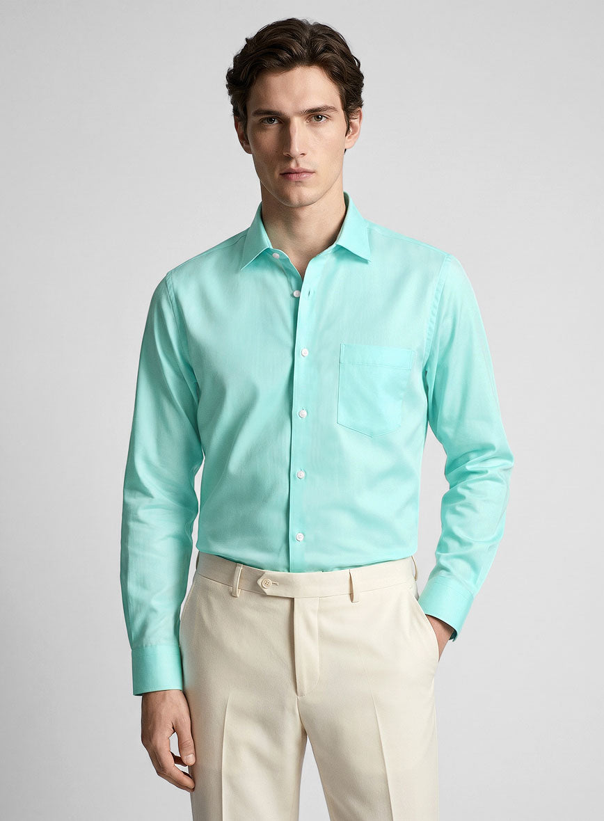 Giza Aqua Cotton Shirt - StudioSuits