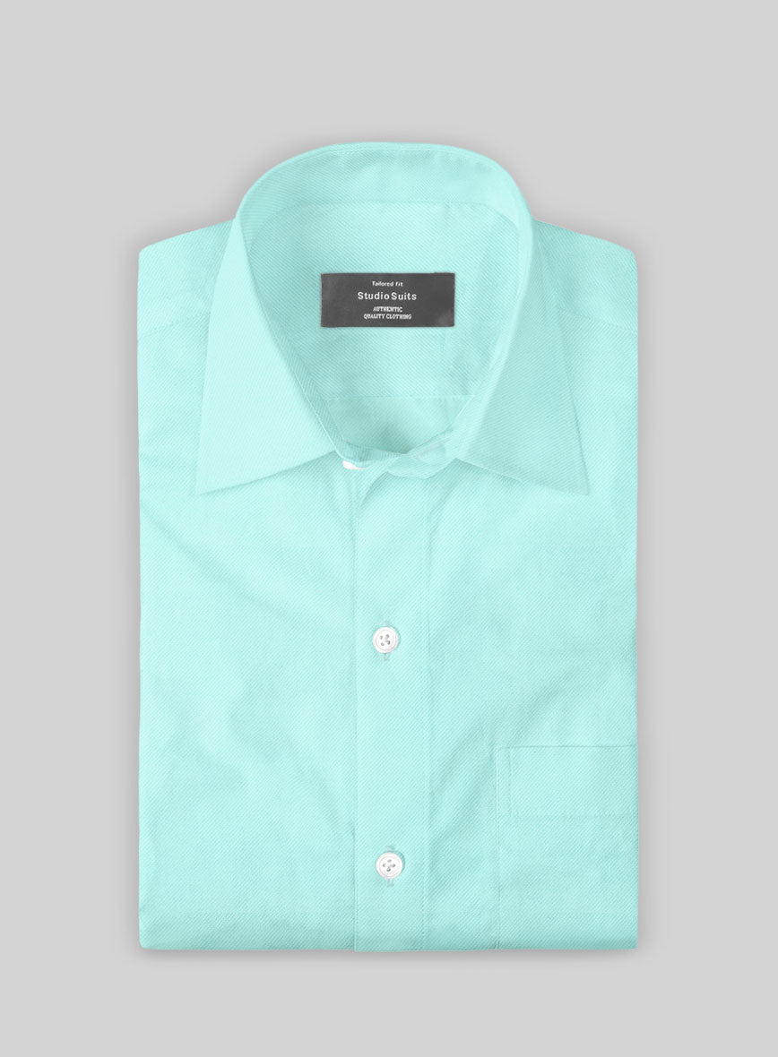 Giza Aqua Cotton Shirt - StudioSuits