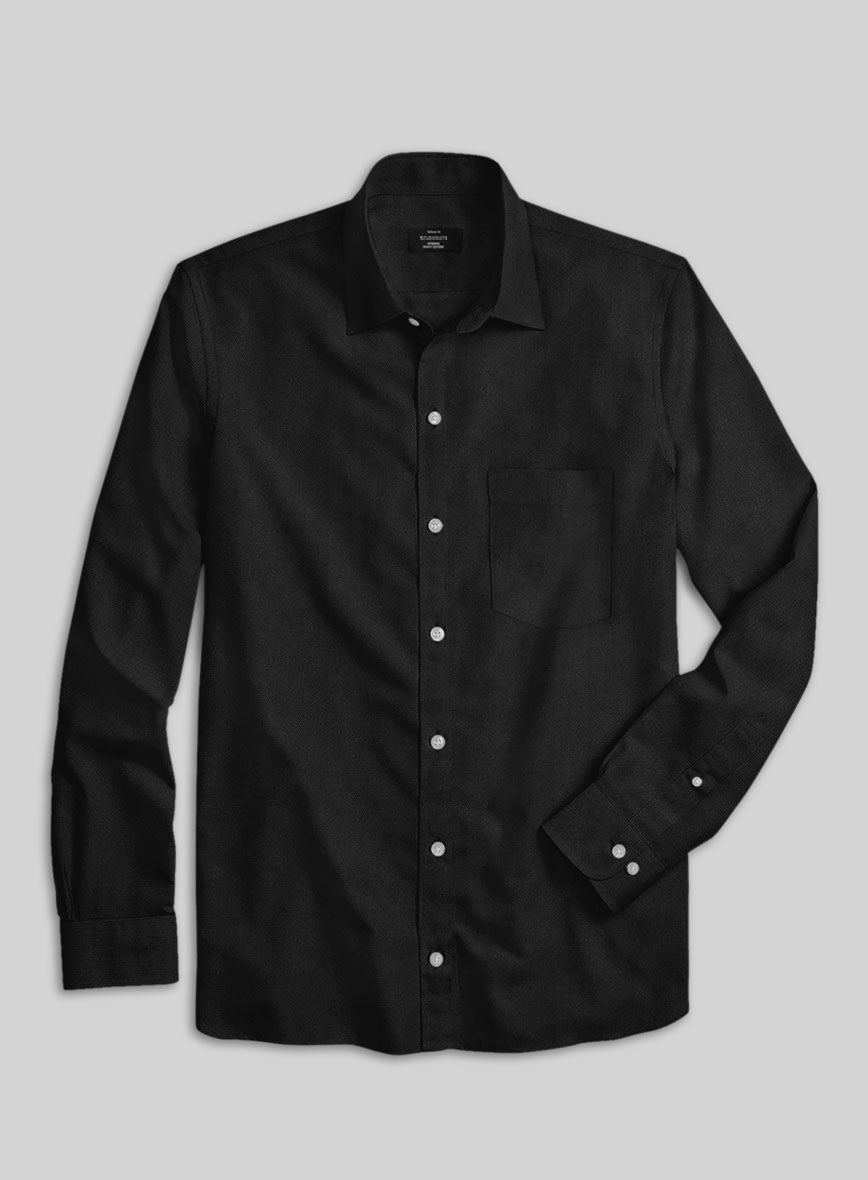 Giza Black Cotton Shirt - StudioSuits