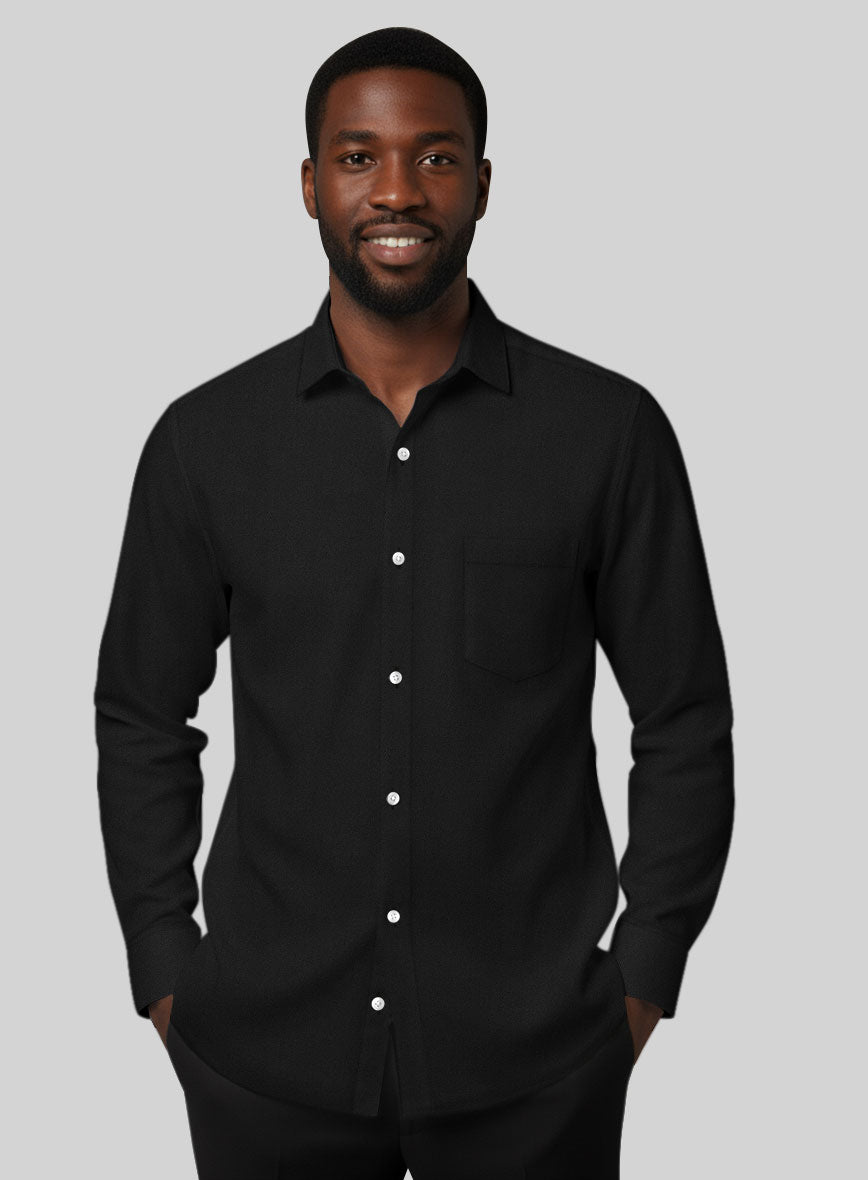 Giza Black Cotton Shirt - StudioSuits