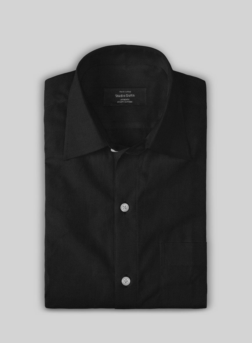 Giza Black Cotton Shirt - StudioSuits