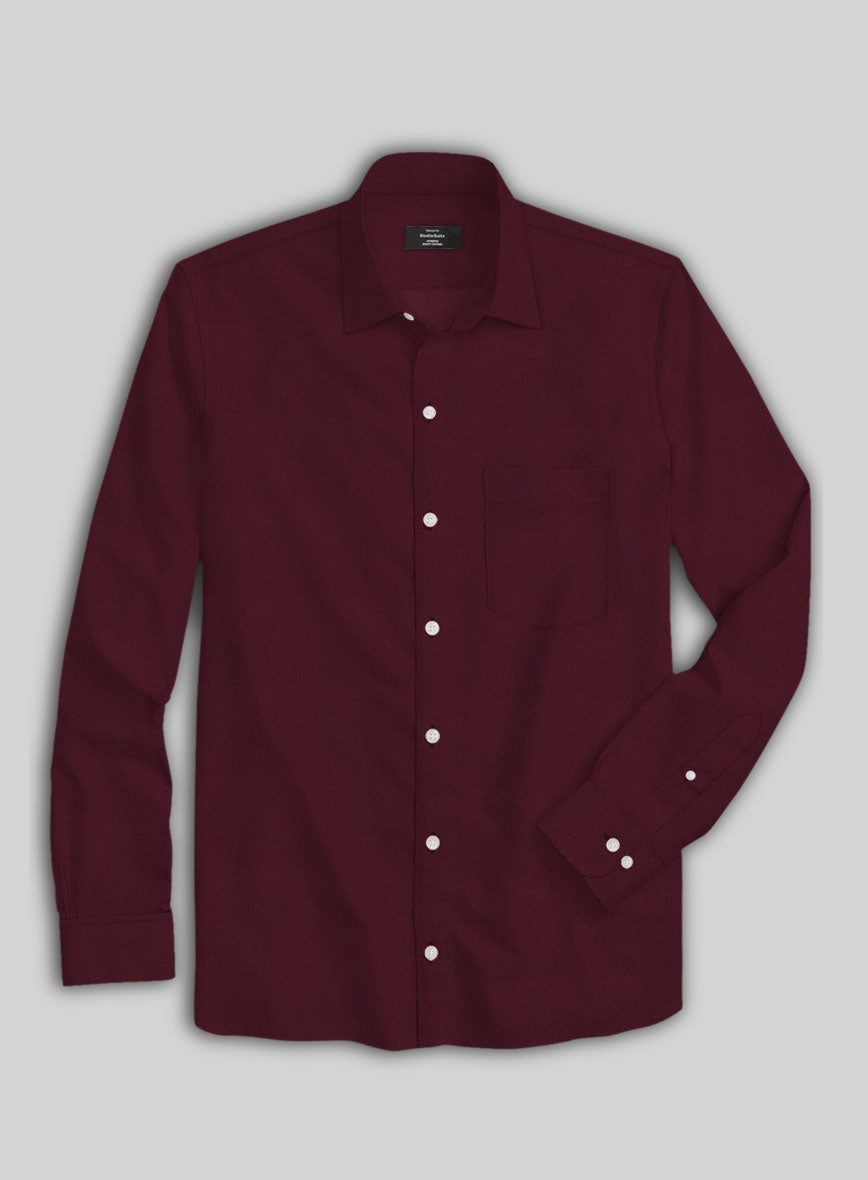 Giza Burgundy Cotton Shirt - StudioSuits