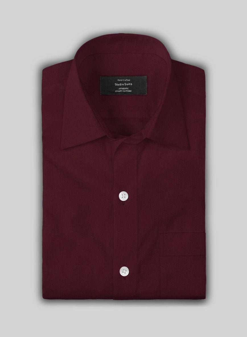 Giza Burgundy Cotton Shirt - StudioSuits