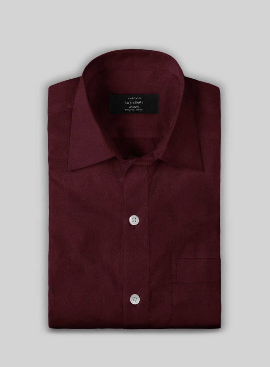 Giza Burgundy Cotton Shirt - StudioSuits