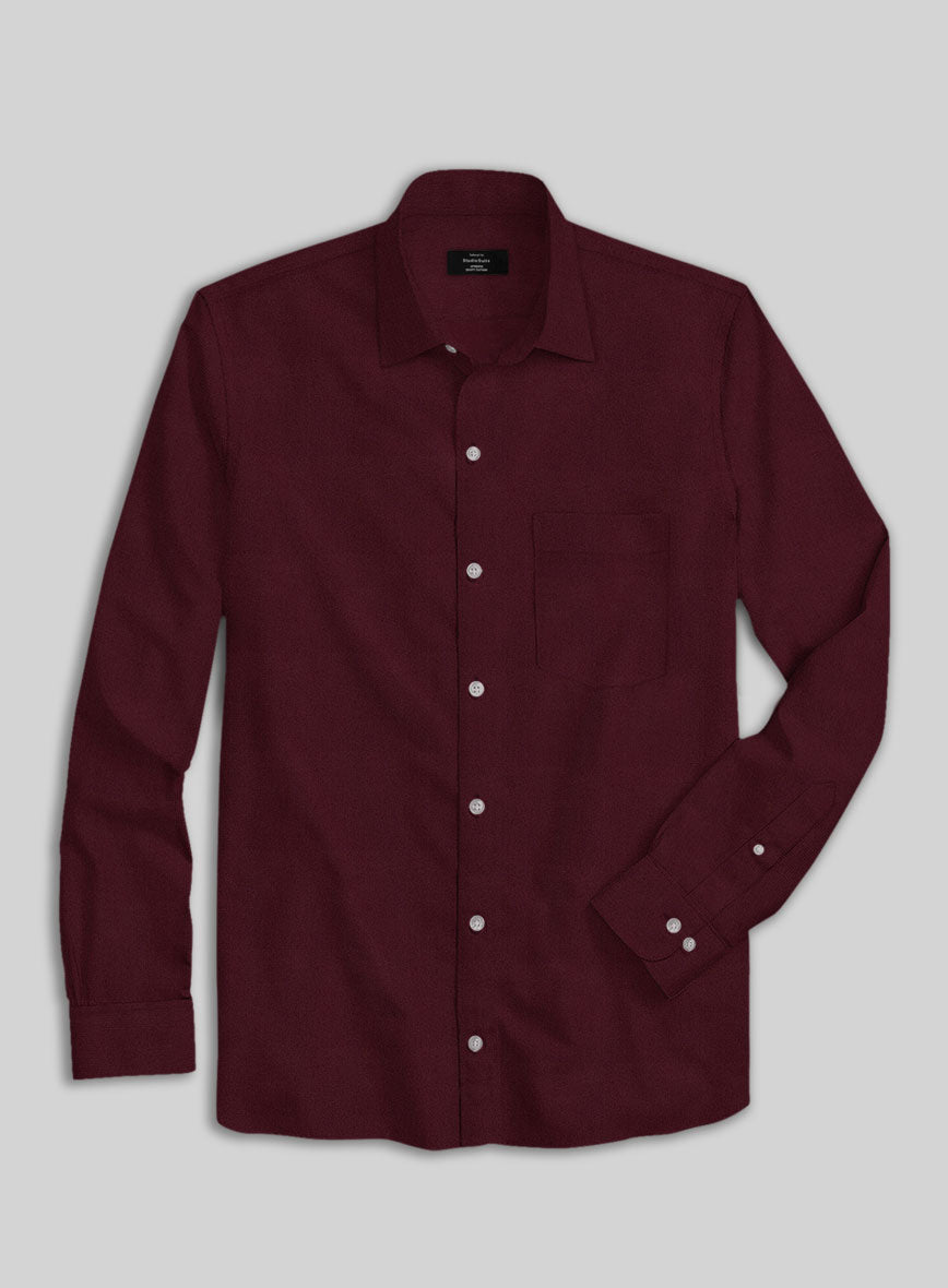 Giza Burgundy Cotton Shirt - StudioSuits