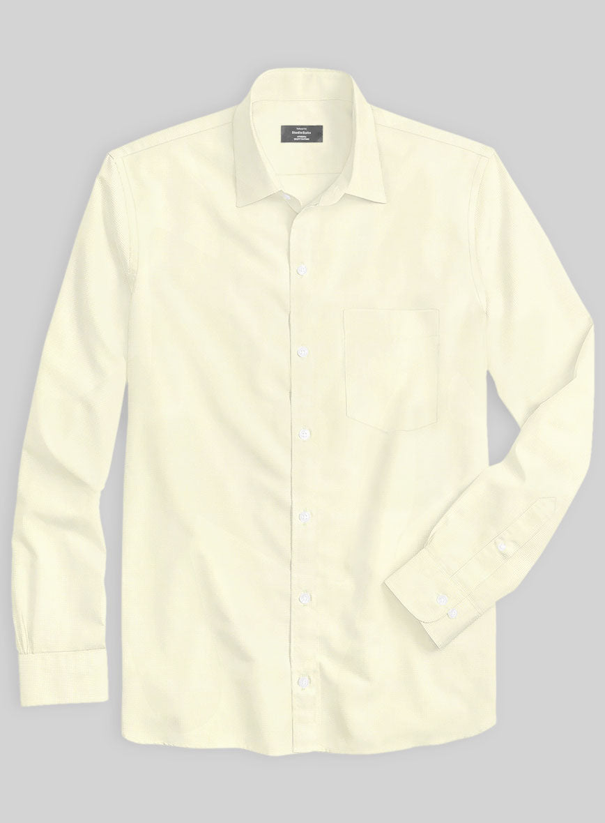Giza Cream Cotton Shirt - StudioSuits