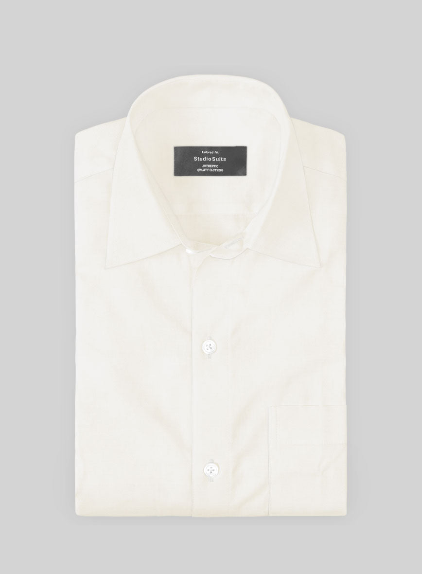 Giza Ivory Cotton Shirt - StudioSuits