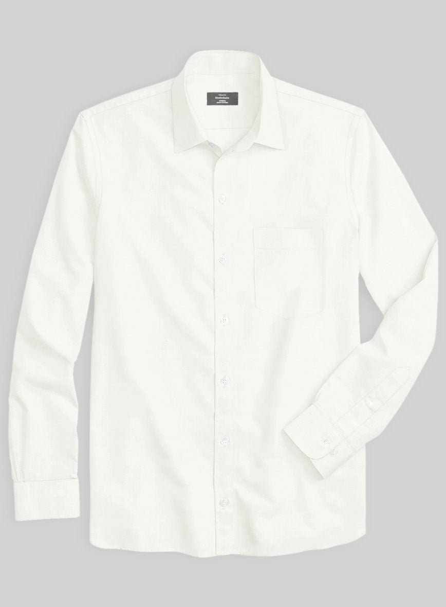 Giza Ivory Cotton Shirt - StudioSuits