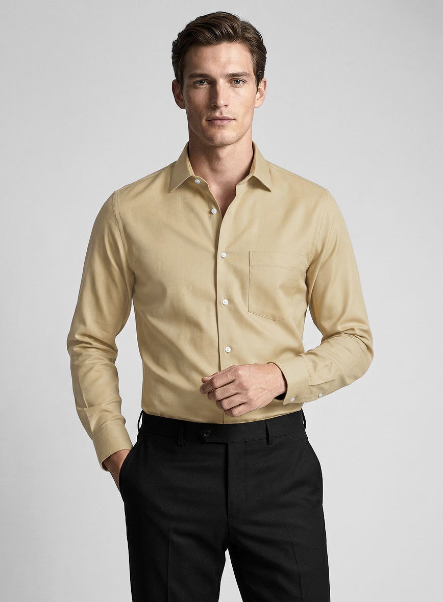 Giza Khaki Cotton Shirt - StudioSuits