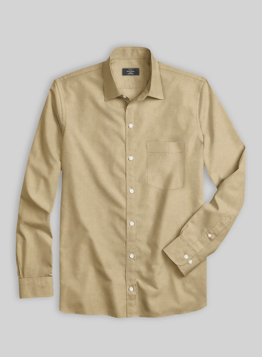 Giza Khaki Cotton Shirt - StudioSuits