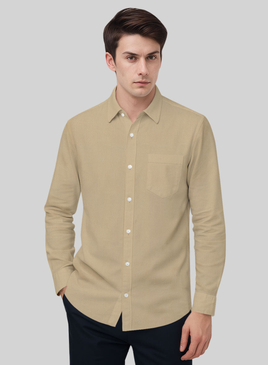 Giza Khaki Cotton Shirt - StudioSuits