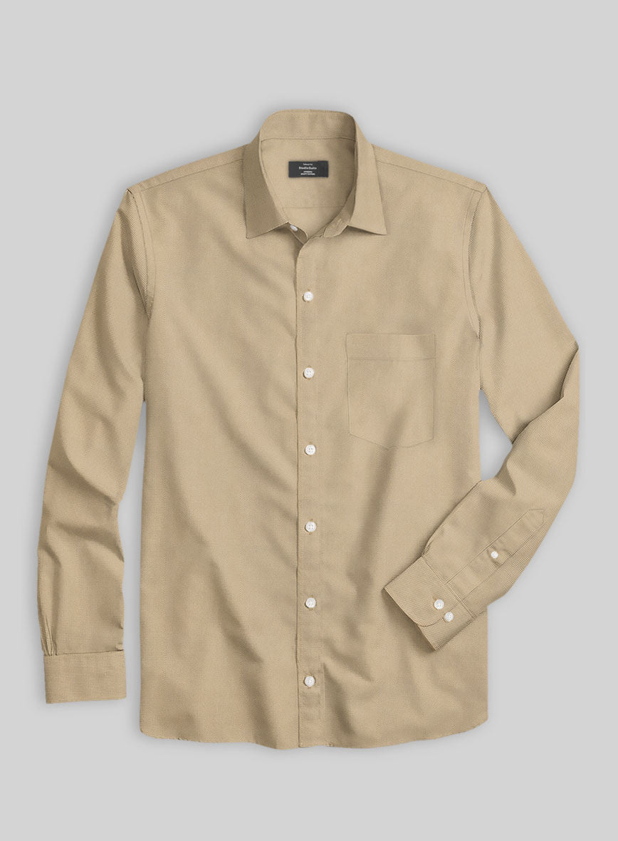 Giza Khaki Cotton Shirt - StudioSuits