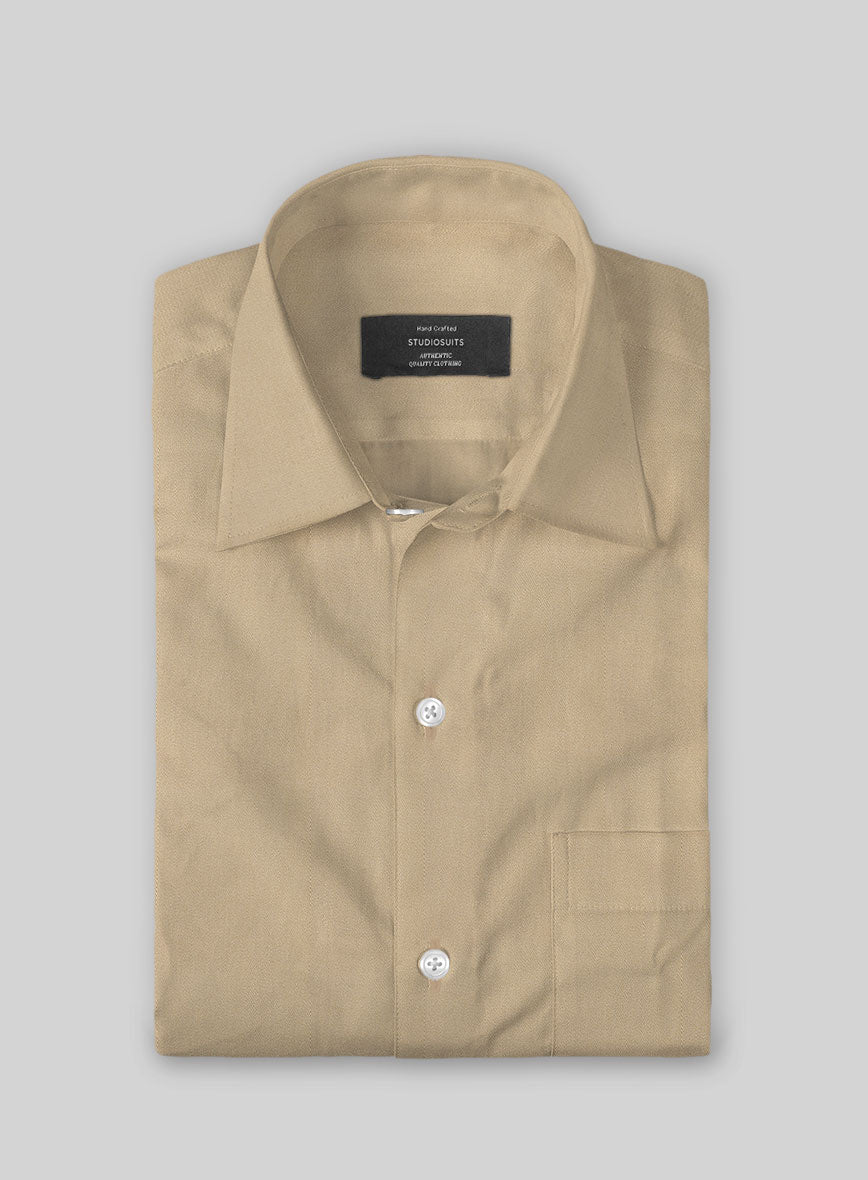 Giza Khaki Cotton Shirt - StudioSuits