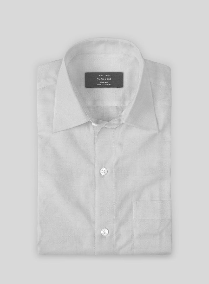 Giza Light Gray Cotton Shirt - StudioSuits