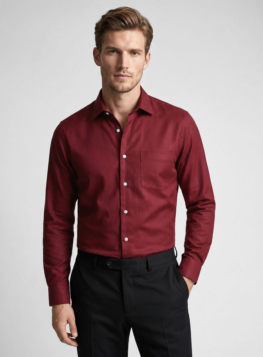 Giza Maroon Cotton Shirt - StudioSuits