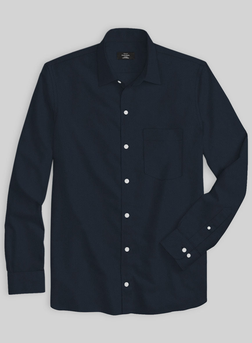 Giza Navy Blue Cotton Shirt - StudioSuits