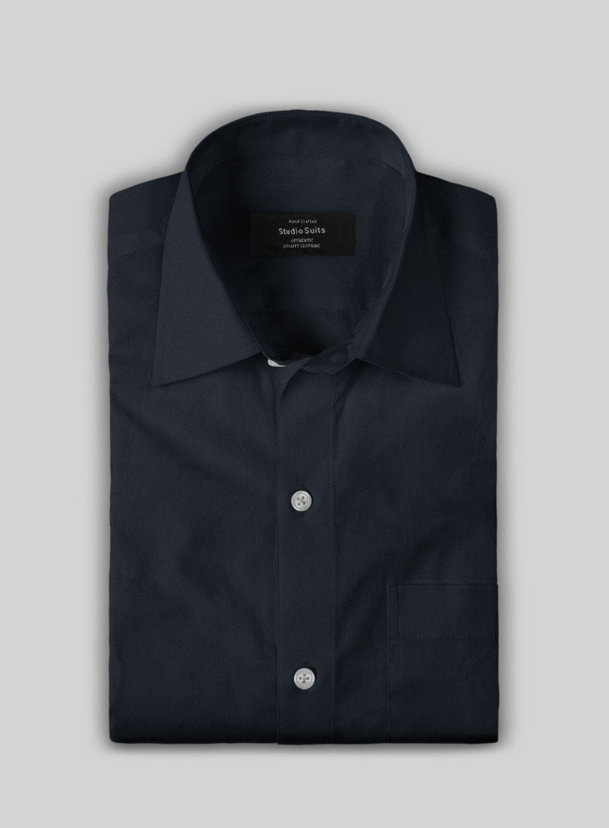 Giza Navy Blue Cotton Shirt - StudioSuits